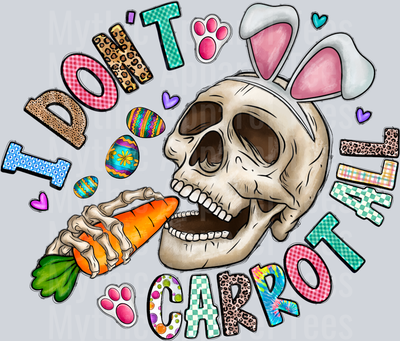I Dont Carrot All Western Easter Skull