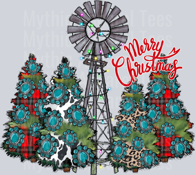 Western Christmas Yard Fan