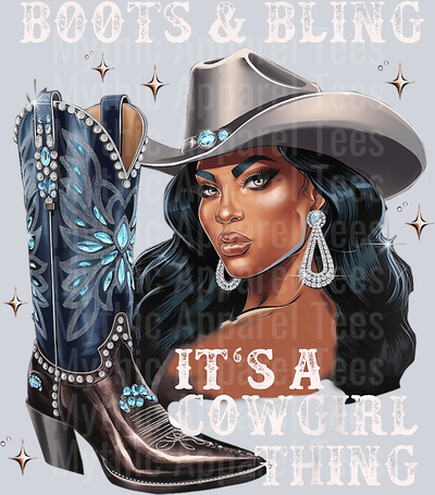 Boots and bling its a cowgirl thing 2 Boots on the Ground DTF Western Girl Transfers