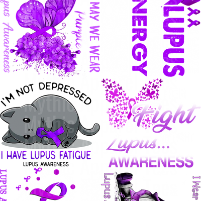LUPUS AWARENESS GANG SHEET 10 FULL SIZE IMAGES