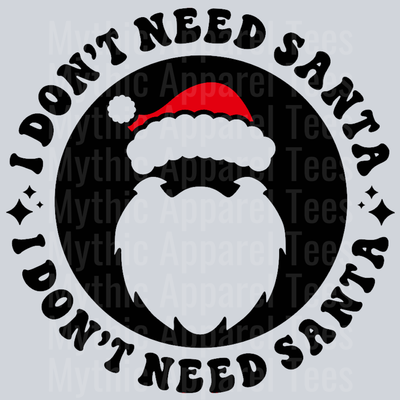 I Dont Need Santa Pocket Design Christmas Wavy Retro Funny Designs