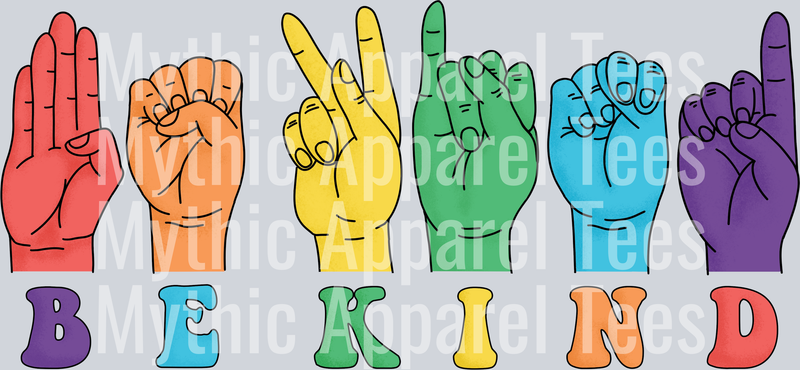 Be Kind hands sign language LGBTQ+ Transfer