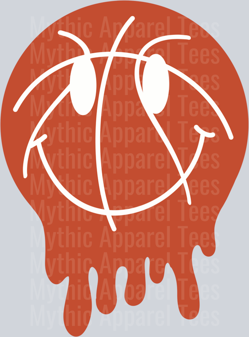 Basket Ball Smiley DTF Basket Ball Transfers