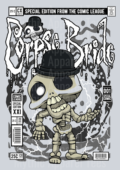 Skeleton Corpse Bride Comic Book Cover STYLE DTF Pop Culture Transfers