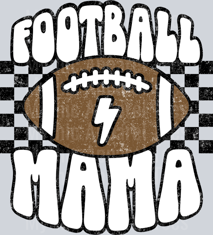 Football Mama Checkered Football School Spirit & Sports