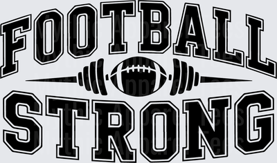 American Football Strong Barbell Weightlifting Bold Varsity Text