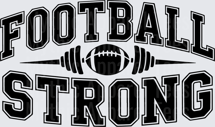 American Football Strong Barbell Weightlifting Bold Varsity Text