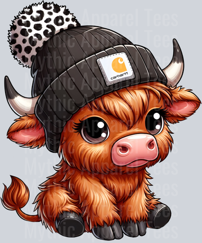 12 Leopard print Cowhartt Highland Cow DTF Carhartt Highland Cow Transfers