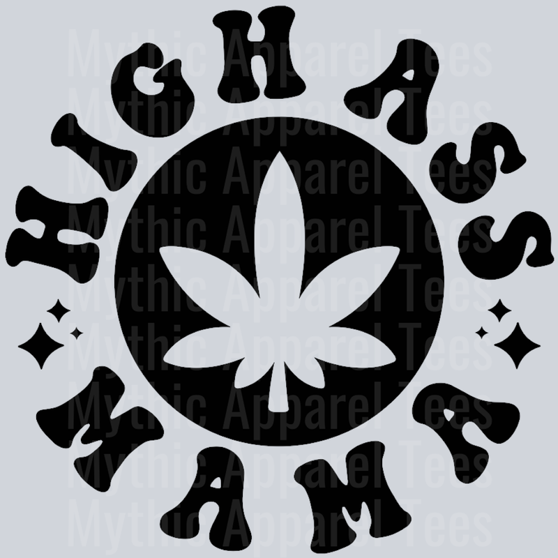 High Ass Mama Pocket Design Wavey Retro Style Funny Shirt Design