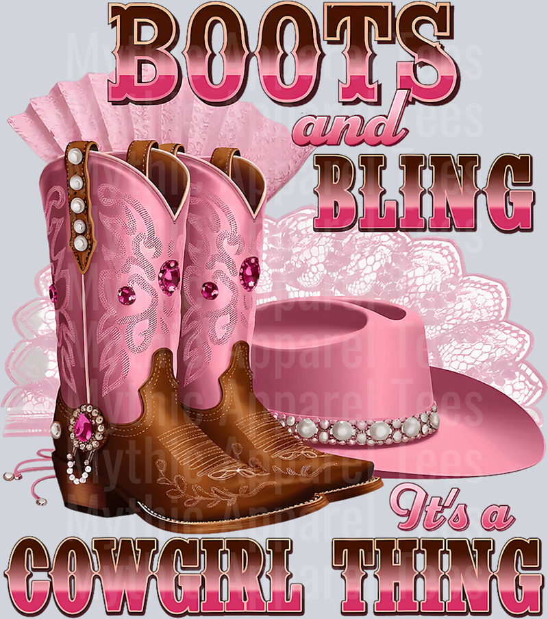 It's a cowgirl thing Boots on the Ground DTF Western Girl Transfers