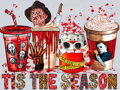 Tis the season Coffee Halloween DTF horror Movie Transfers