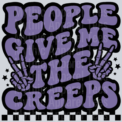 People Give Me The Creeps Wavey Retro Style Funny Shirt Design