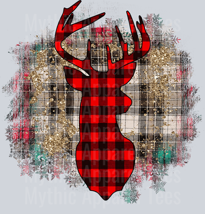Christmas Reindeer Plaid DTF Christmas Transfers