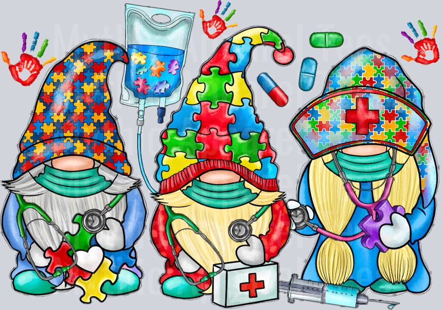 Autism Nurse Gnome Autism Awareness