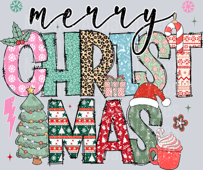 MERRY CHRISTMAS DOODLE DISTRESSED