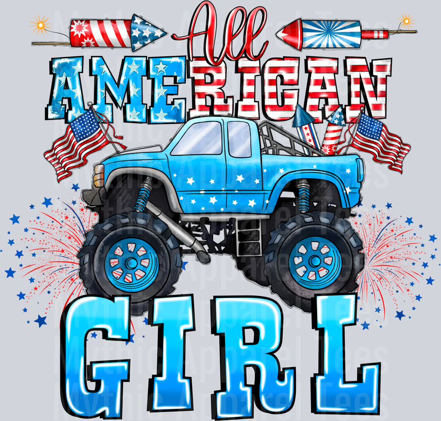 All American Girl 4th of july DTF Patriotic Transfers