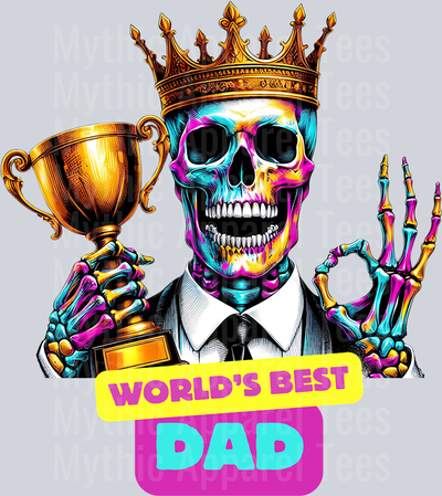 Worlds Best Dad Crown and Trophy DTF Dad Transfers