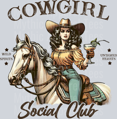 Cowgirl Social Club Retro DTF Western Girl Transfers