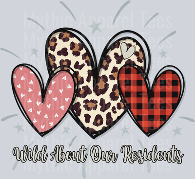 Wild About Our residents Nurse DTF Valentines Day Transfers