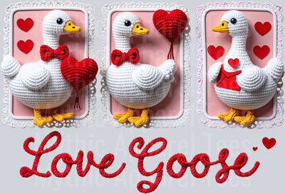 Love Goose Faux Yarn Valentines Day