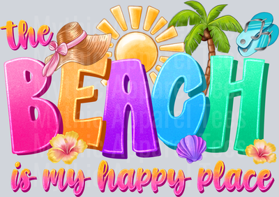 The Beach Is My Happy Place 3 DTF Summer Transfers