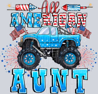 All American Aunt 4th of july DTF Patriotic Transfers