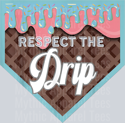 Baseball Home Plate Drip for Boys Ice Cream Sprinkle DTF Baseball Transfers