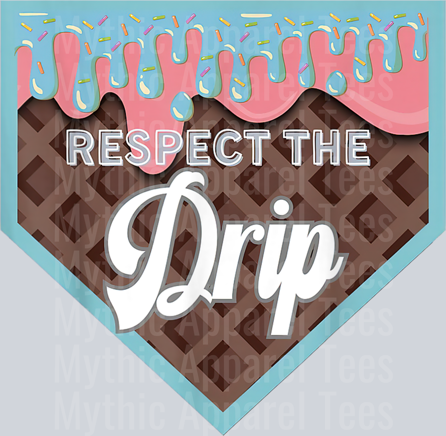 Baseball Home Plate Drip for Boys Ice Cream Sprinkle DTF Baseball Transfers