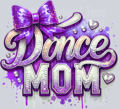 0015 Dance Mom Sequins Purple DTF Dance Mom Transfers