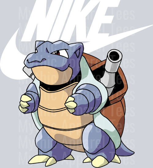 Blastoise Pokemon JUST DO IT DTF Nike Transfers
