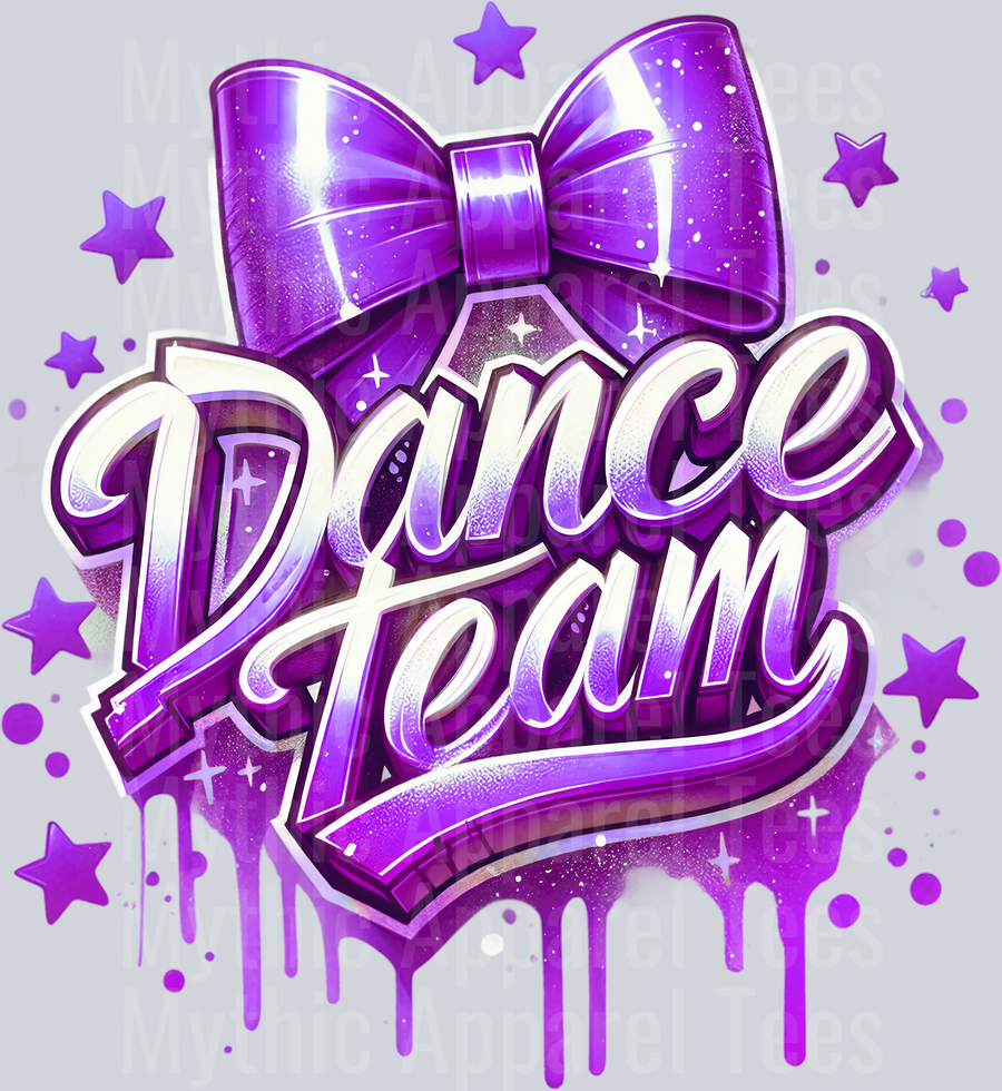 Dance Team Airbrushed Purple DTF Dance Team Transfers