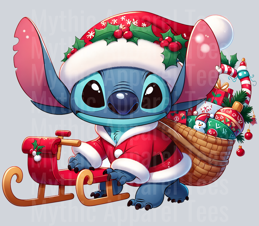 Stitch Christmas Transfer 3 DTF Stitch Christmas Transfers