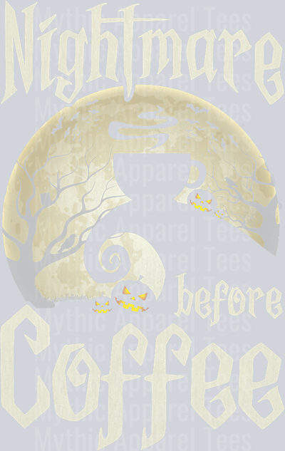 Nightmare before coffee DTF Coffee Transfers