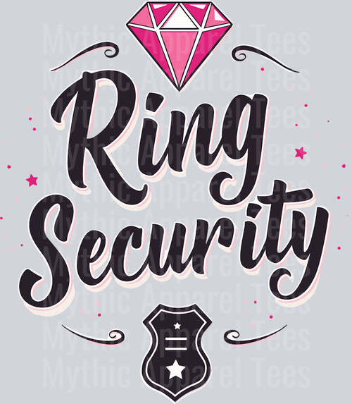 Ring Security Pink Diamond and Badge DTF Ring Bearer Transfers