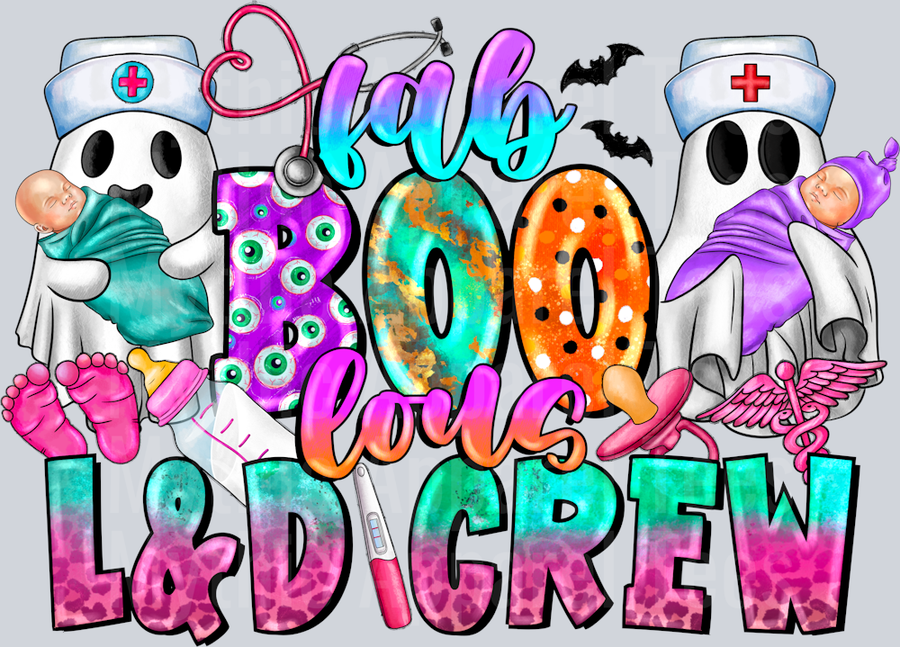 Fab boo Lous L D Crew Spooky Halloween Nurse