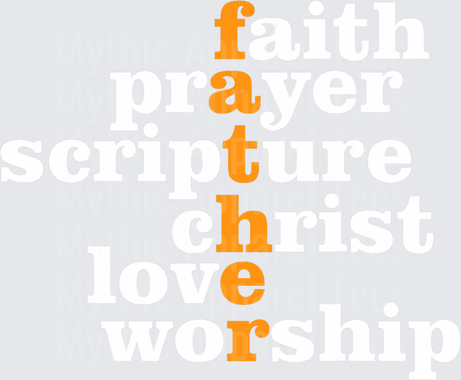 Father Vertical Word Art with Faith Prayer Scripture Christ Love Worship Christian Typography