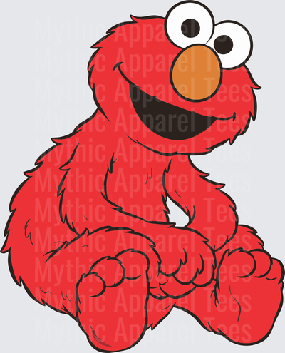 Sesame Street Elmo Sitting Happy Red Fuzzy Monster
