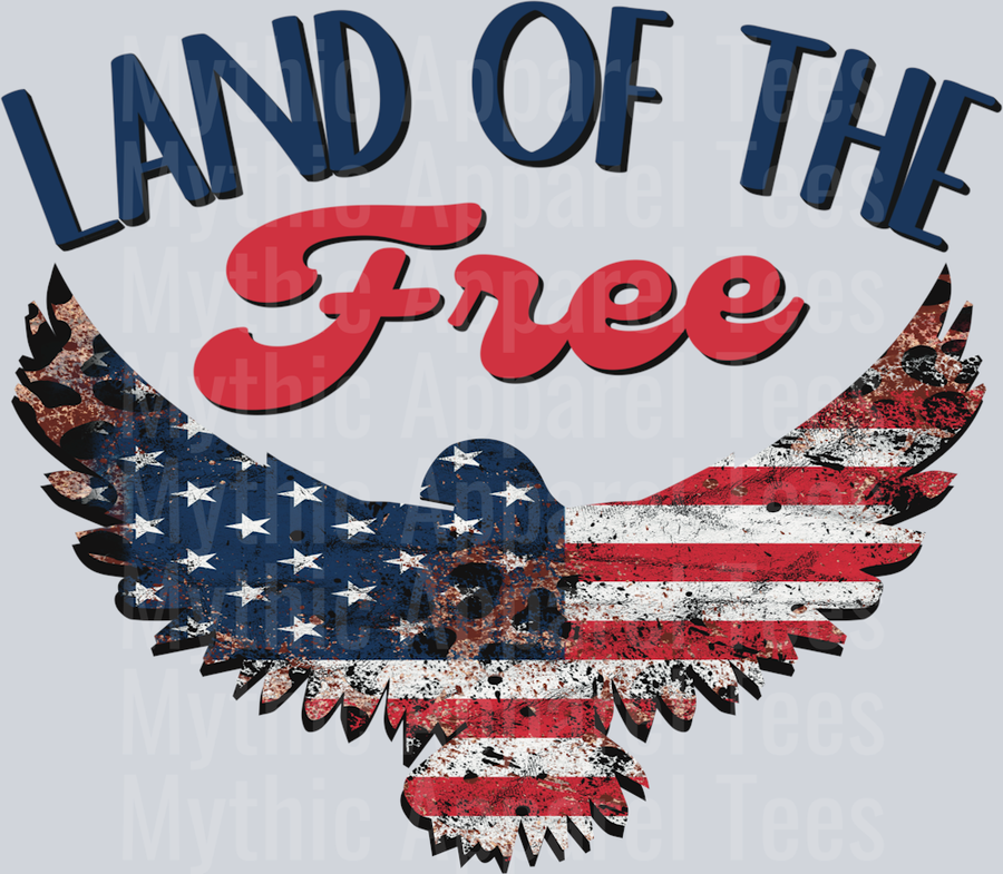 Land of the Free American Flag Eagle DTF Patriotic Transfers