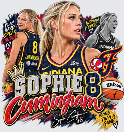 Sophie Cunningham Indiana Fever Number 8 WNBA Play Hard Speak Louder More Than A Game Fan Tribute Graphic