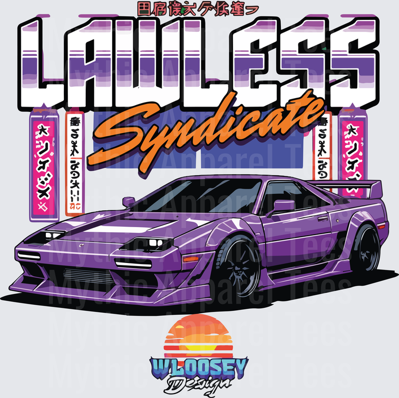 Drifting and Muscle Cars Lawless Syndicate Purple Acura NSX JDM Widebody