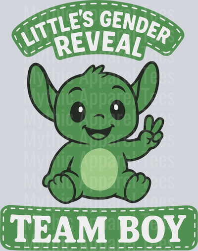 Littles Gender Reveal Team Boy Lilo and Stitch DTF Gender Reveal Transfers