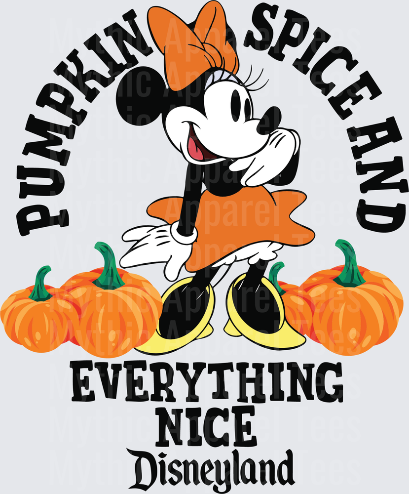 Disney Fall and Thanksgiving Minnie Mouse Pumpkin Spice and Everything Nice Disneyland