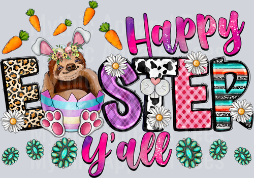 Happy Easter Yall Sloth Esmerelda