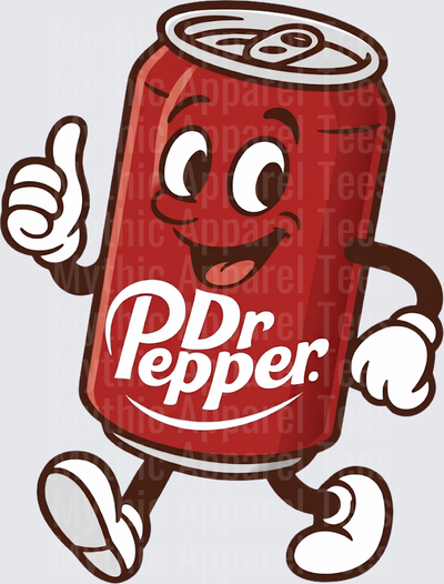 Dr Pepper Cartoon Walking Can Thumbs Up Retro Character