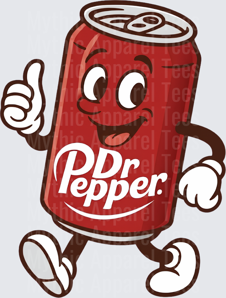 Dr Pepper Cartoon Walking Can Thumbs Up Retro Character