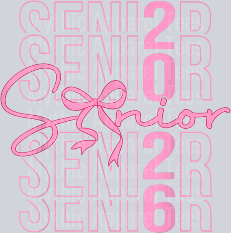 Senior 2026 Class of 2026 Coquette Pink Bow Graduation 2026 T-Shirt
