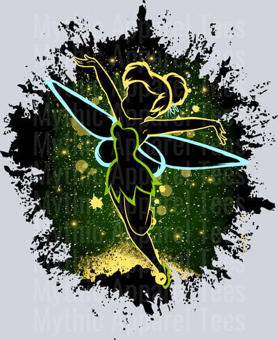 Tinker Bell Disney Dark Silhouette Color Splash Crystal Ball Vision