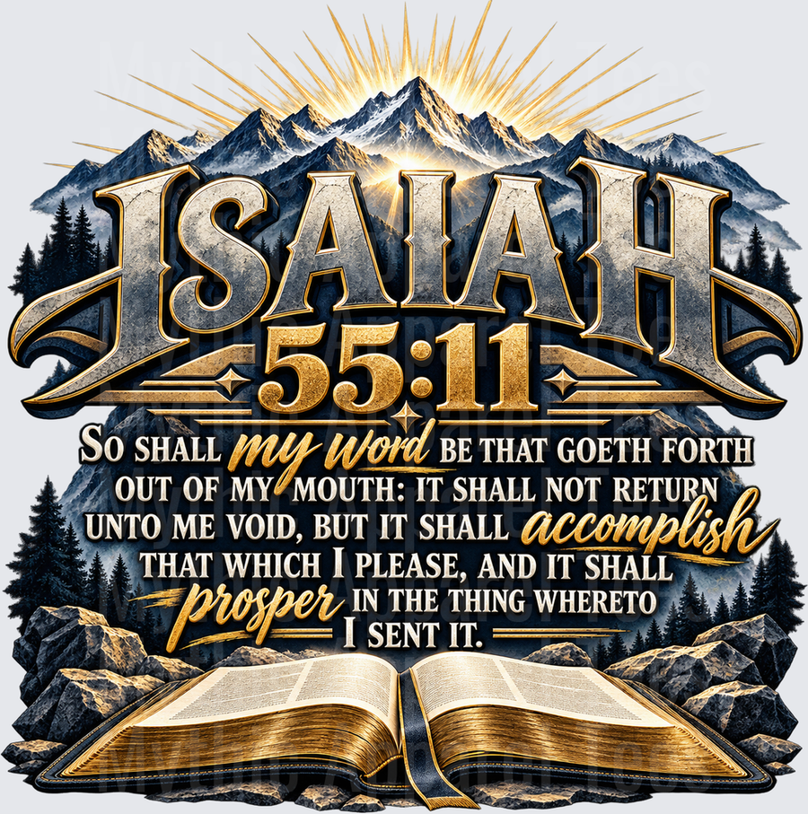 Faith Isaiah 55:11 So Shall My Word Goeth Forth Open Bible Mountain Sunburst Christian Scripture