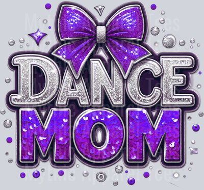 009 Dance Mom Sequins Purple DTF Dance Mom Transfers