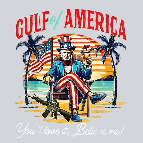 Gulf Of America Trump, Patriotic Uncle Sam, Americana Transfers, Fourth Of July, Vintage Style, Red White Blue Colors, Supportive Uncle Sam, Retro Design, DTF Transfer